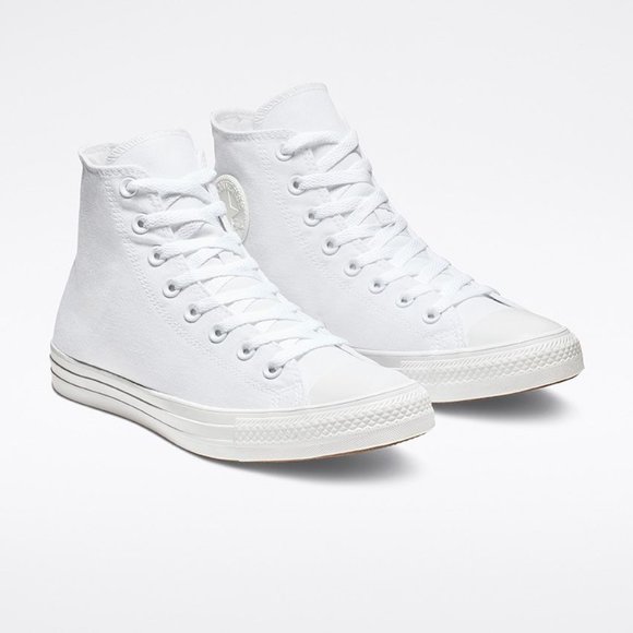 Converse Men's Chuck Taylor White Monochrome High Top - Picture 1 of 4
